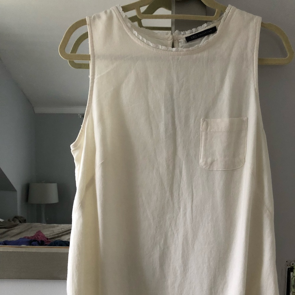 Like New M&S Collection White Linen Dress